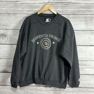 Vintage Minnesota Vikings NFL Embroidered Starter Crewneck Sweatshirt XL